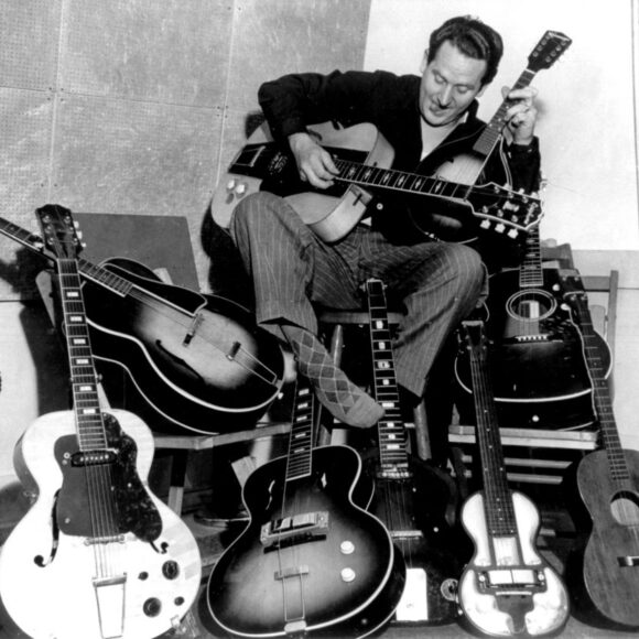 Les Paul with guitars